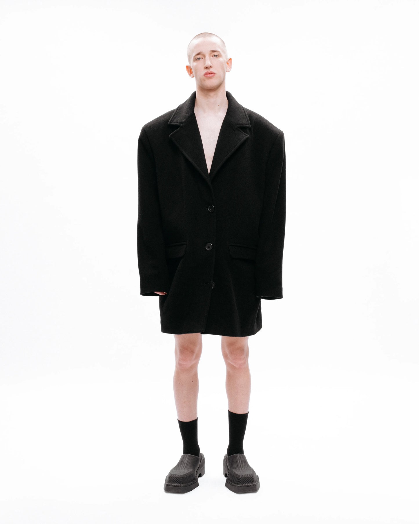 Cropped Dropped Shoulder Coat