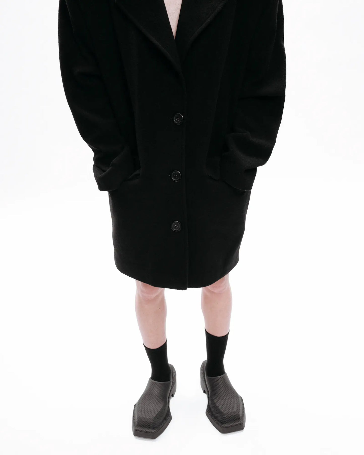 Cropped Dropped Shoulder Coat