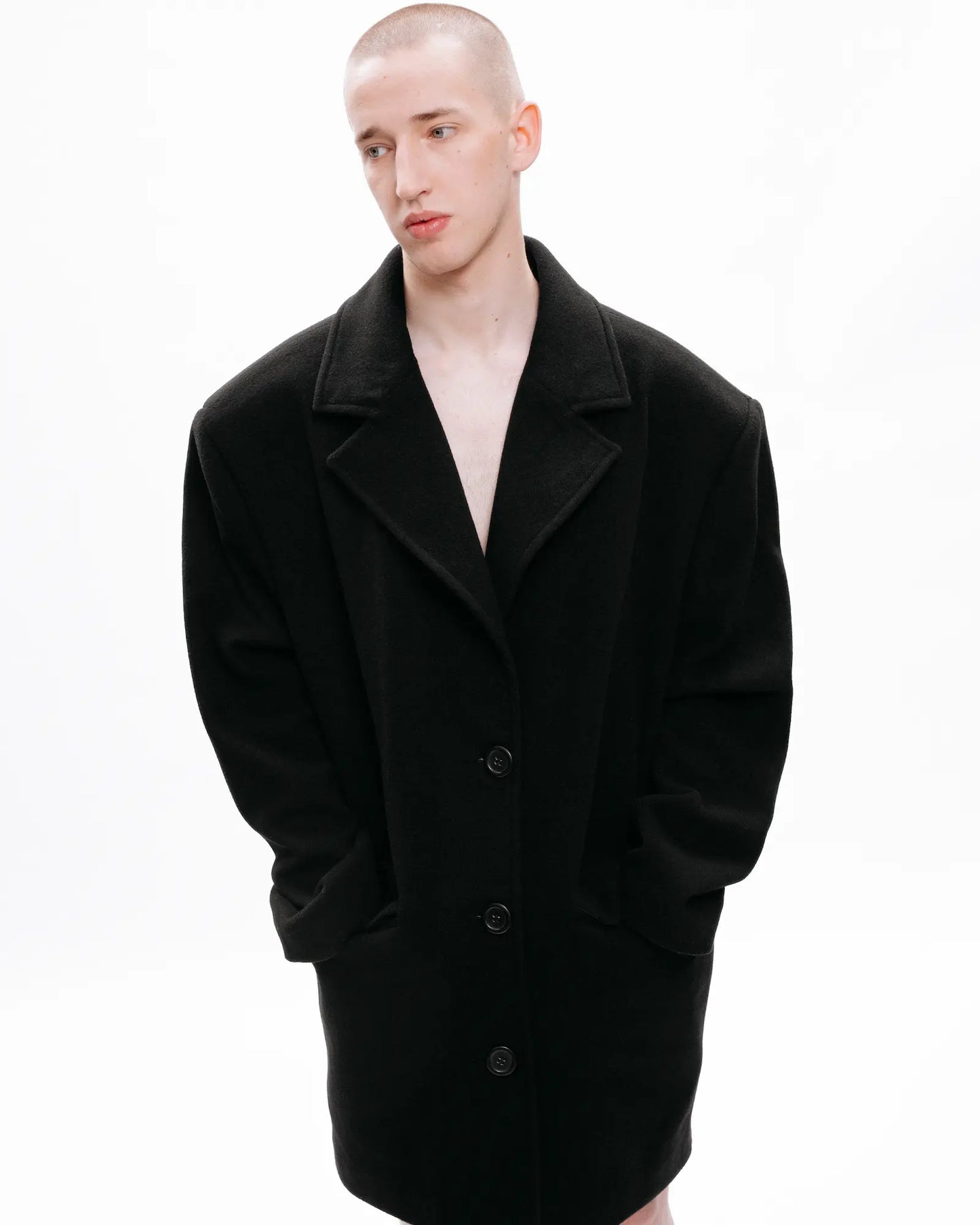 Cropped Dropped Shoulder Coat